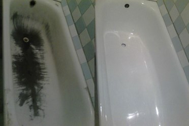 Реставрация железной ванны в Саратове. Фото до и после проделанной работы.
