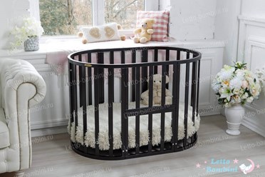 Овальная кроватка - трансформер "Letto Bambini Elegante" 8-в-1 (Венге)