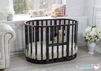 Овальная кроватка - трансформер "Letto Bambini Elegante" 8-в-1 (Венге)