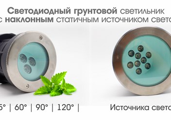 Грунтовые поворотные оптические светодиодные светильники стиля Хай-тек применяются в ландшафтном дизайне и садово-парковой архитектуре для декоративной подсветки.