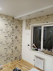 кухня шпаклевка, наклеивание обоев, арки, рабочая зона (под ключ)