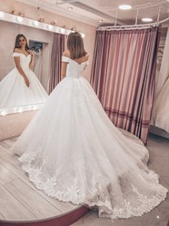 Свадебное платье со съемным шлейфом. Трансформер 2в1