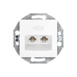 Розетка скрытой установки CADUCEUS ALING PRESTIGE 2хRJ12 6P2C двойная, телефонная, механизм
