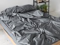 Комплект постельного белья серого цвета из люкс-сатина размера евро