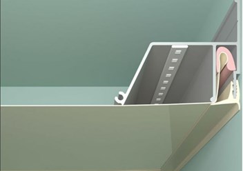С помощью такого алюминиевого профиля делается контурный потолок.