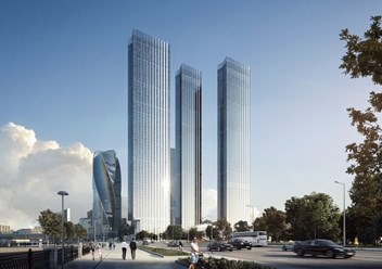 Жилой комплекс будет включать три башни. Две из них — Park и River — высотой в 61 этаж. Высота башни City — 65 этажей.
http://capitaltowers.lvlmax.ru
