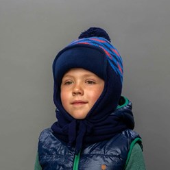 Новая Коллекция &quot;Осень-Зима с Selfiework&quot; Детская шапка-ушанка для мальчика. Верх 70% акрил, 30% шерсть. Подкладка шапки 100% хлопок, Утепление SHELTER, На ушах флис 100% синий, джинс, серый, р.54-56