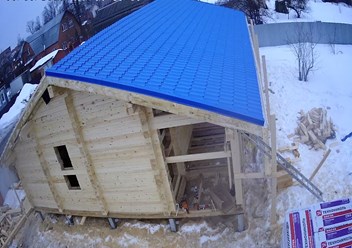 Строительство дома из бруса под усадку в г. Куровское 2021 г