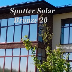 Тонирование витража солнцезащитной пленкой  Sputter Solar Bronze 20