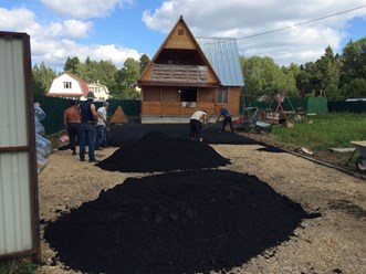 укладка асфальтовой крошкой