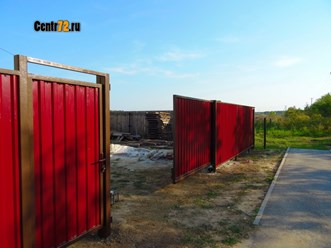Откатные (раздвижные) ворота из профнастила в Тюмени тел; 61-31-44