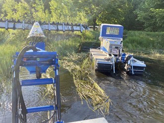 очистка пруда от водорослей