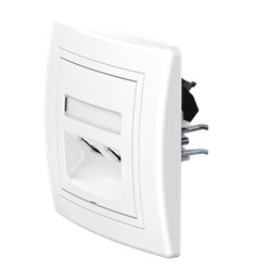 Розетка скрытой установки CADUCEUS ALING PRESTIGE двойная компьютерная с модулями Keystone RJ45 8P8C cat.6, UTP
