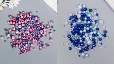 Бусины для творчества «Русалка» d=3-8 мм, набор 10 гр