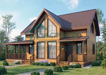 Каркасный дом 7.5х13 с террасой проект Флагман