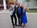 Воспитанница Полина Иваненко с тренером Лобановым И. В и партнером после успешного выступления