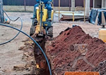 Прокладка газопровода по территории частного дома.