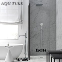 AQG (Аквагриф) - напольный смеситель для ванны с ручным душем в комплекте MIN601 и душевая система скрытого монтажа AQG ER314 с &quot;тропическим дождём&quot; и водопадом.
