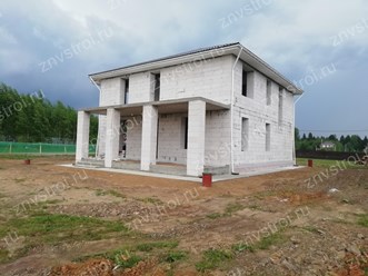 Двухэтажный жилой дом, 203м.кв., проект 40-17, из газобетона D500,400мм. Истринский район.