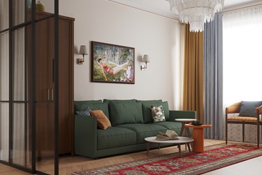 Дизайн-проект квартиры площадью 65 кв.м. с грузинскими акцентами в г.Тбилиси от нашей студии.

Совмещение советской эстетики, встроенной в современную среду, и продуманной функциональности.