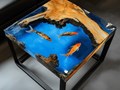 Квадратный эпоксидный стол с рыбками