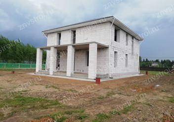 Двухэтажный жилой дом, 203м.кв., проект 40-17, из газобетона D500,400мм. Истринский район.
