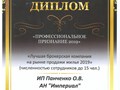 Диплом АН Империал &quot;Профессиональное признание&quot;