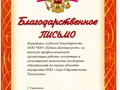 Благодарственное письмо выдано нашей организации за добросовестное сотрудничество и качественное оказание услуг.