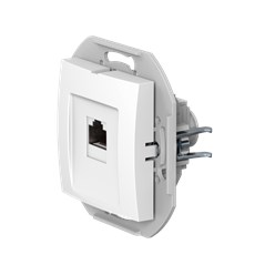 Розетка скрытой установки CADUCEUS ALING PRESTIGE компьютерная с модулем Keystone RJ45 8P8C, cat.6A, S/FTP, механизм