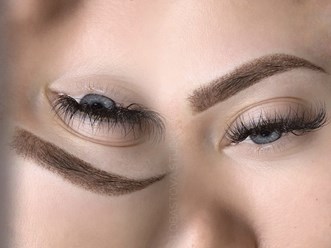 Перманентный макияж бровей. Пудровые брови