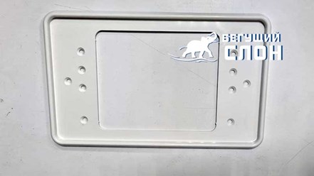 Белая рамка нового формата для квадратного номера нового образца  РФ ТИП-1А