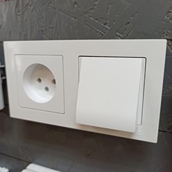 Розетка + рамка 2 поста + вывод кабеля AtlasDesign ШнайдерЭлектрик