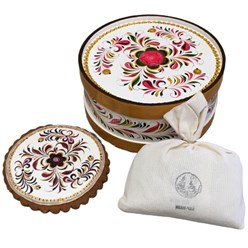 Корпоративный подарок в русском стиле, белый короб, пряник с ручной росписью, подарочный иван-чай