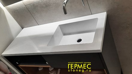Corian Designer White - столешница из искусственного камня для ванной комнаты