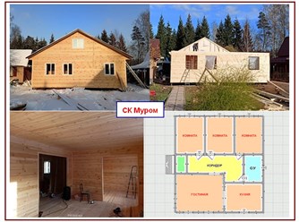 каркасный дом 10.0х10.0 м.