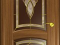 Межкомнатная дверь,модель&quot; Юлия&quot;,облицована шпоном в цвете американский орех,внутри массив сосны,представлена на выставке в магазине. Цена-13850 р. за комплект с коробкой и наличниками.