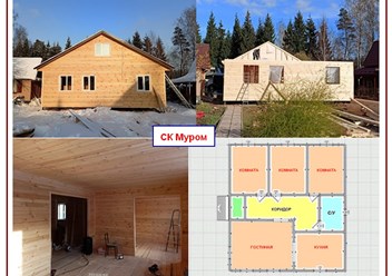 каркасный дом 10.0х10.0 м.