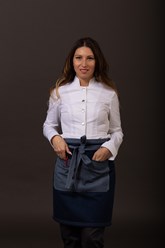 Описание: Фартук поясной
Цвет: синяя и черная джинса 
Состав: 100% хлопок
Размер: S, M, L, XL, 2XL.
Карман: да