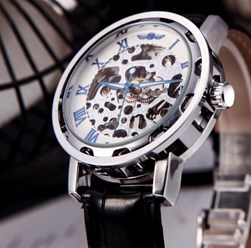 Механические мужские часы Winner Sceleton M7 Silver