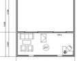 План 2 этажа
Номер/ Наименование/ Площадь (м2)
201 Кабинет и зона отдыха 30,00 
Общая площадь помещений первого этажа 42,6