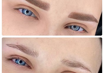 Перманентный макияж брови До/после