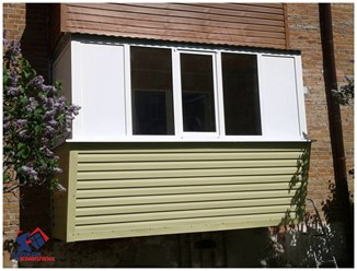 Остекление балкона с выносом рам