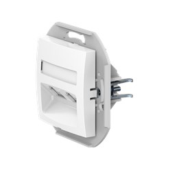 Розетка скрытой установки CADUCEUS ALING PRESTIGE с модулями Keystone 2хRJ12 6P6C cat. 3, двойная, телефонная, механизм