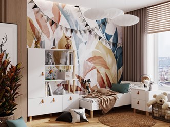 Стеллаж в детскую комнату белый