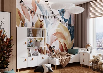 Стеллаж в детскую комнату белый