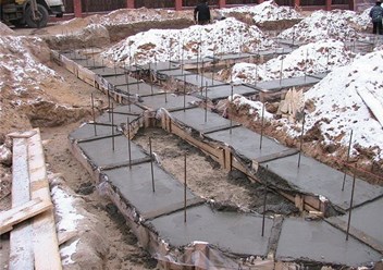 Бетон для заливки ленточного фундамента.