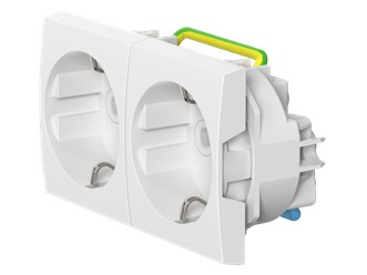 Розетка CADUCEUS ALING MODE электрическая, двухместная, модульная, для скрытой проводки, механизм, 16А, 250 В~