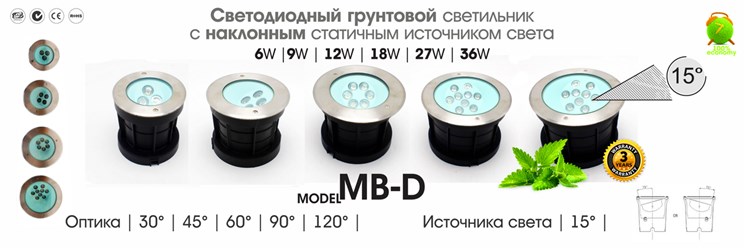 Грунтовые поворотные оптические светодиодные светильники стиля Хай-тек применяются в ландшафтном дизайне и садово-парковой архитектуре для декоративной подсветки.