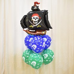 Воздушные шарики и фигура в стиле Пираты
