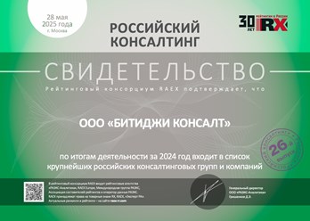 BTG занял 4-е место среди консалтинговых компаний России в управлении персоналом!